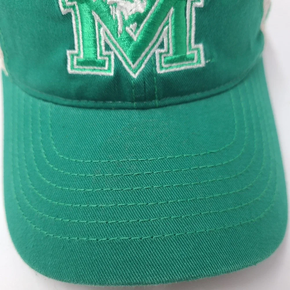 Marshall Thundering Herd Hat Snapback Trucker‎ Mesh Zephyr Green Beige NCAA Men